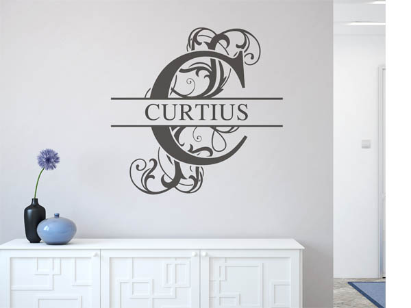 Wandtattoo verschnörkeltes C mit Curtius