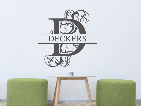 Wandtattoo verschnörkeltes D mit Deckers