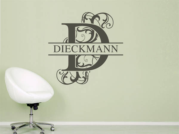 Wandtattoo verschnörkeltes D mit Dieckmann