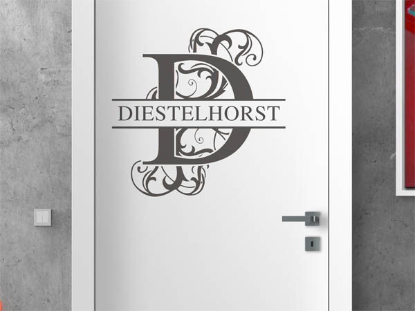 Wandtattoo verschnörkeltes D mit Diestelhorst
