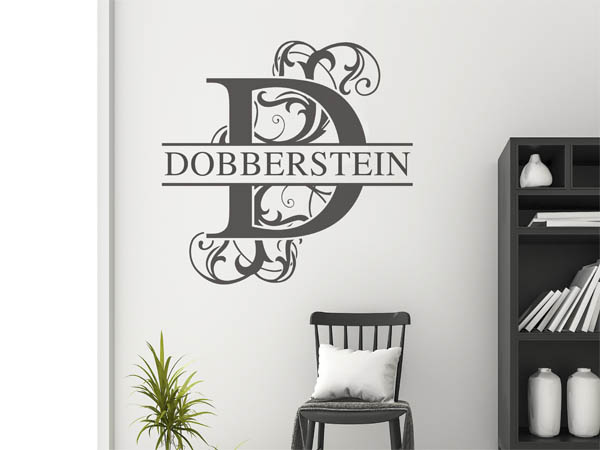 Wandtattoo verschnörkeltes D mit Dobberstein