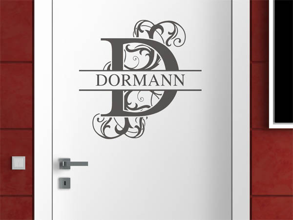 Wandtattoo verschnörkeltes D mit Dormann