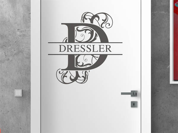Wandtattoo verschnörkeltes D mit Dressler