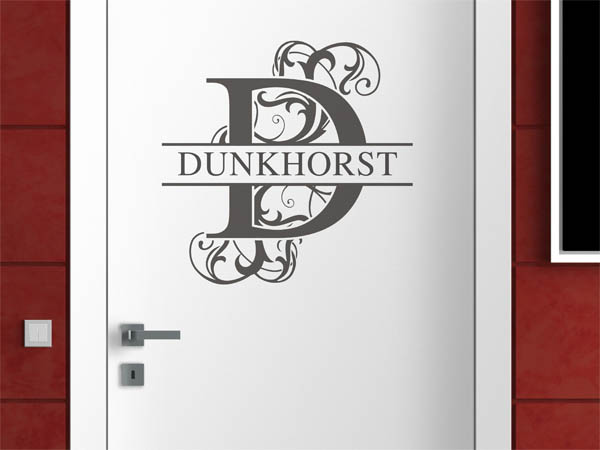 Wandtattoo verschnörkeltes D mit Dunkhorst