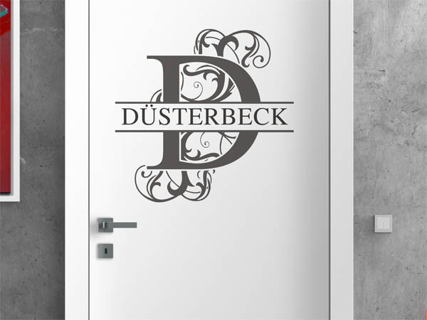 Wandtattoo verschnörkeltes D mit Düsterbeck