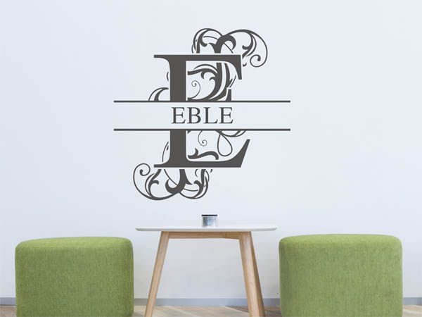 Wandtattoo verschnörkeltes E mit Eble