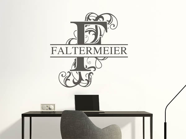 Wandtattoo verschnörkeltes F mit Faltermeier