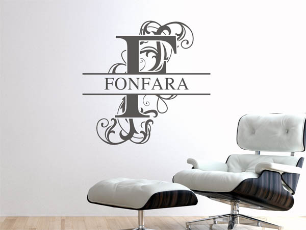 Wandtattoo verschnörkeltes F mit Fonfara