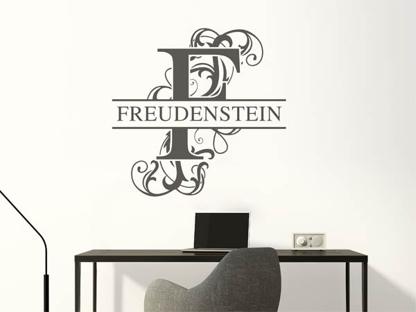 Wandtattoo verschnörkeltes F mit Freudenstein