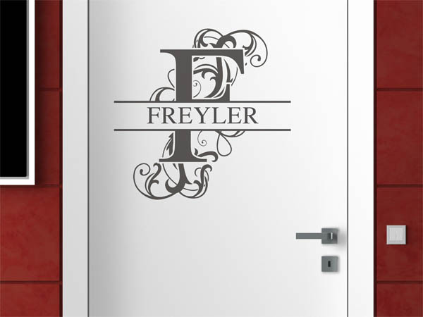 Wandtattoo verschnörkeltes F mit Freyler