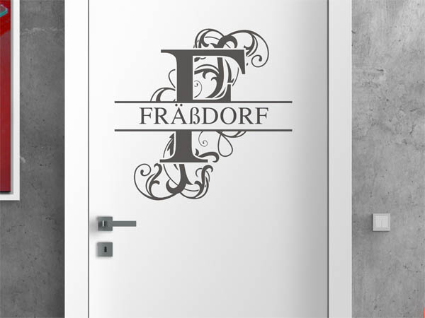 Wandtattoo verschnörkeltes F mit Fräßdorf