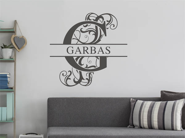 Wandtattoo verschnörkeltes G mit Garbas