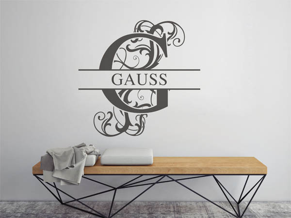 Wandtattoo verschnörkeltes G mit Gauss