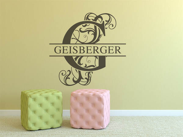 Wandtattoo verschnörkeltes G mit Geisberger
