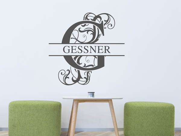 Wandtattoo verschnörkeltes G mit Gessner