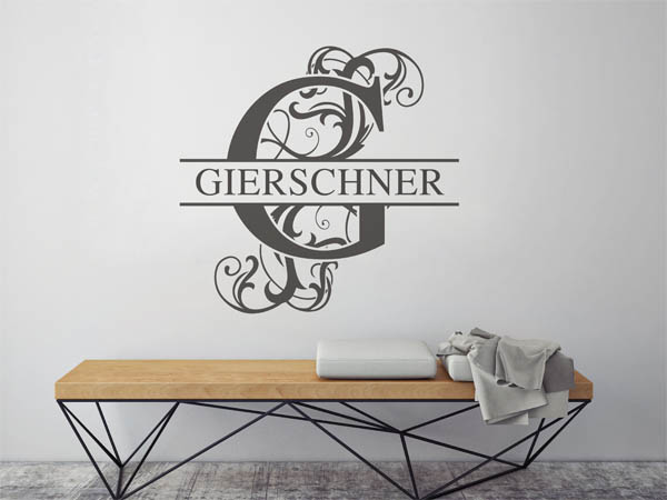 Wandtattoo verschnörkeltes G mit Gierschner