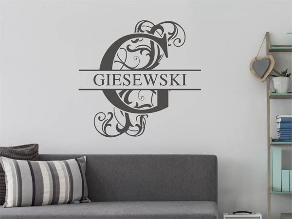Wandtattoo verschnörkeltes G mit Giesewski