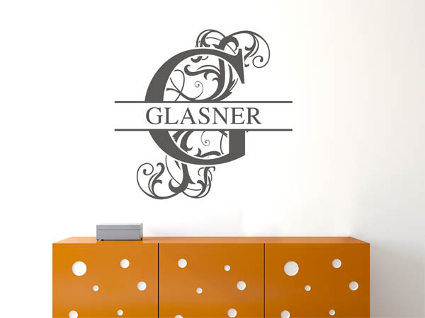 Wandtattoo verschnörkeltes G mit Glasner