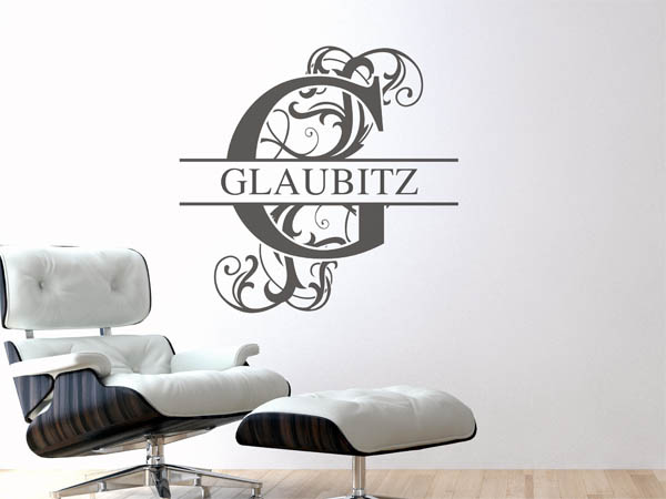 Wandtattoo verschnörkeltes G mit Glaubitz
