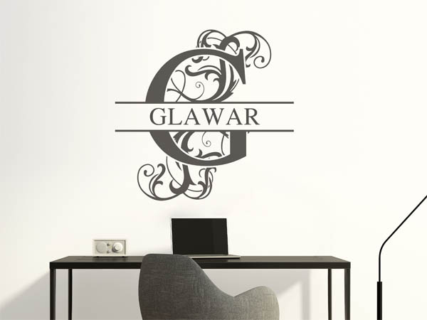 Wandtattoo verschnörkeltes G mit Glawar