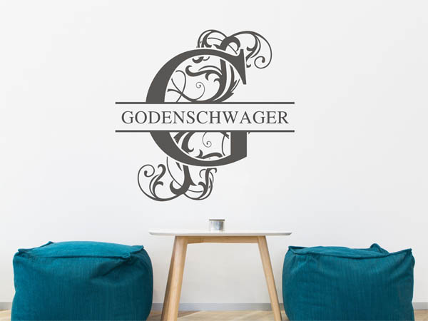 Wandtattoo verschnörkeltes G mit Godenschwager