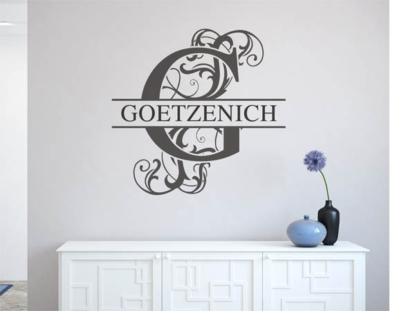 Wandtattoo verschnörkeltes G mit Goetzenich