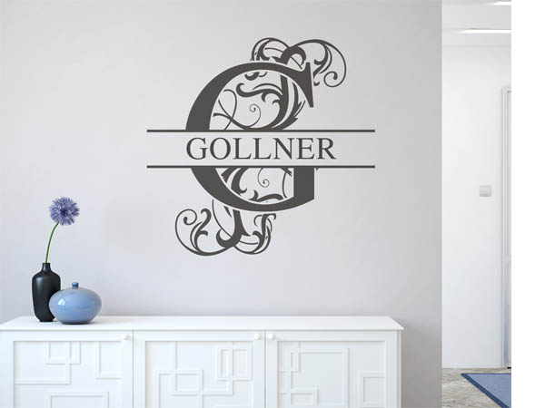 Wandtattoo verschnörkeltes G mit Gollner