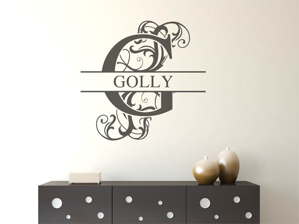 Wandtattoo verschnörkeltes G mit Golly