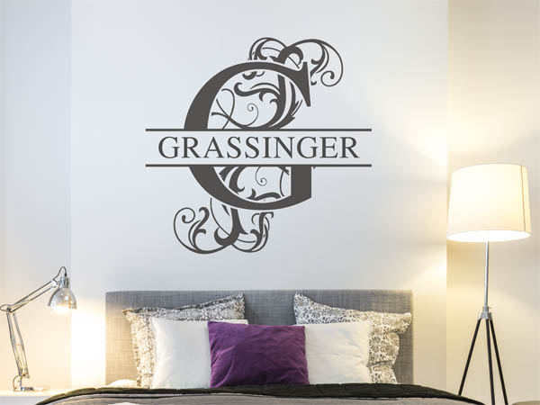 Wandtattoo verschnörkeltes G mit Grassinger