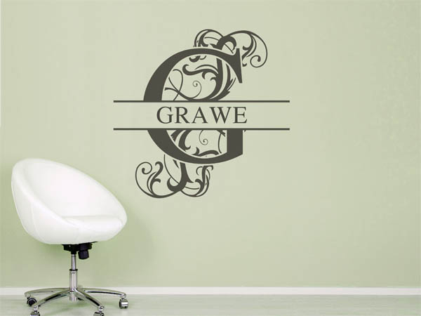 Wandtattoo verschnörkeltes G mit Grawe