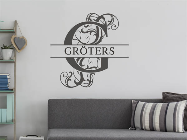 Wandtattoo verschnörkeltes G mit Gröters