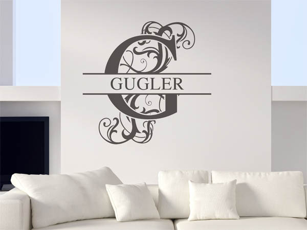 Wandtattoo verschnörkeltes G mit Gugler