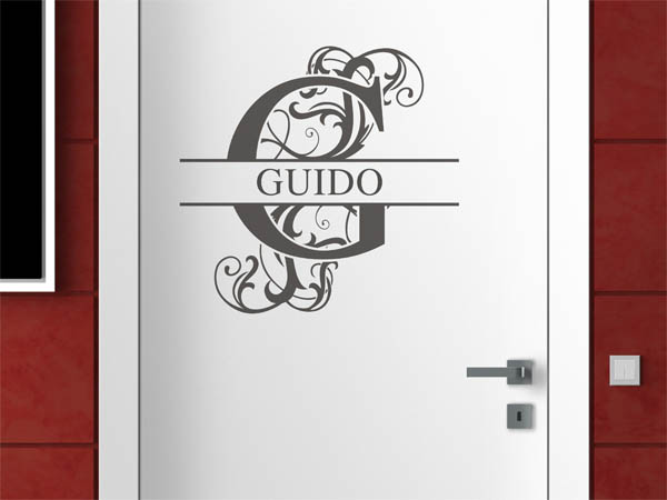 Wandtattoo verschnörkeltes G mit Guido