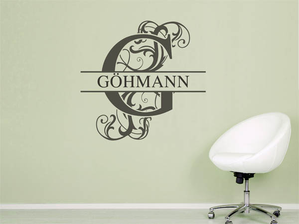 Wandtattoo verschnörkeltes G mit Göhmann