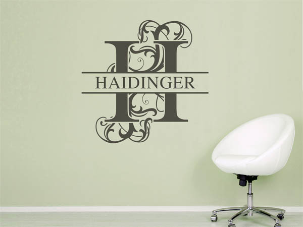 Wandtattoo verschnörkeltes H mit Haidinger