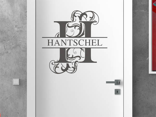 Wandtattoo verschnörkeltes H mit Hantschel
