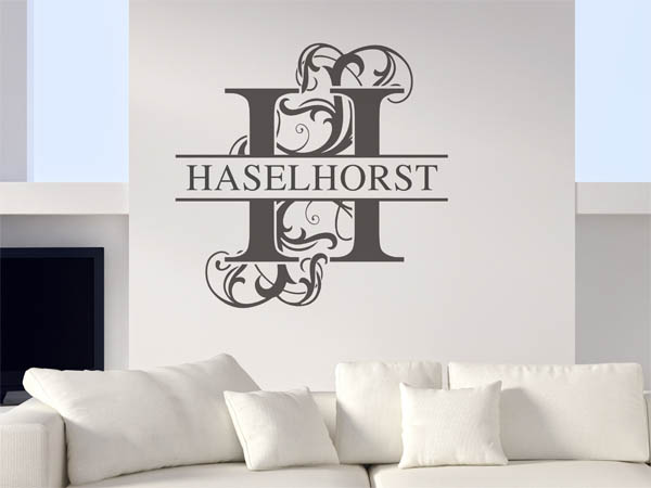 Wandtattoo verschnörkeltes H mit Haselhorst