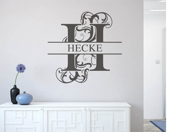 Wandtattoo verschnörkeltes H mit Hecke