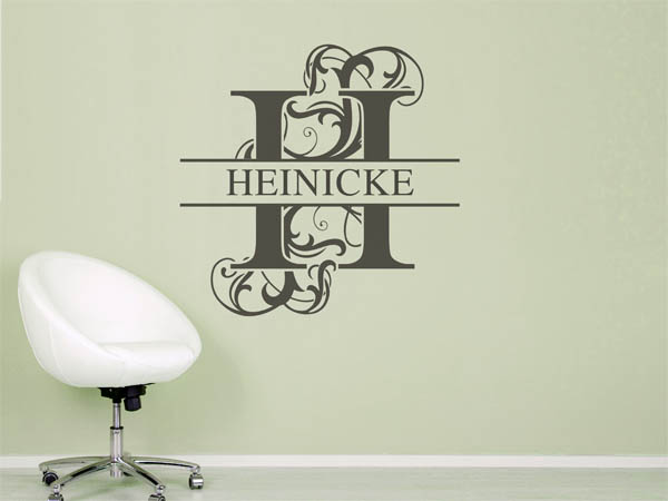 Wandtattoo verschnörkeltes H mit Heinicke