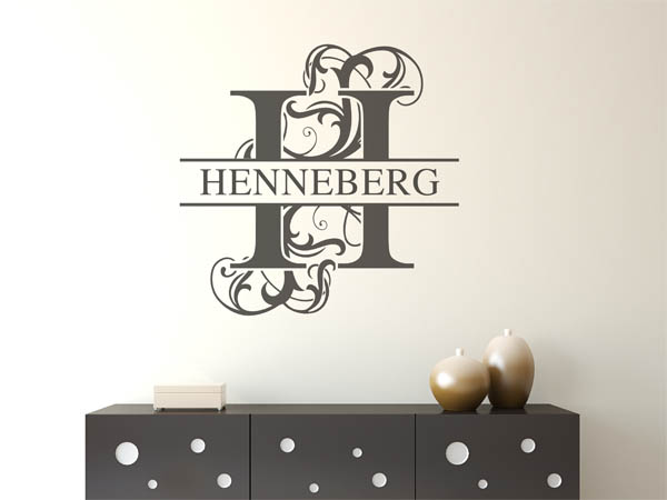 Wandtattoo verschnörkeltes H mit Henneberg