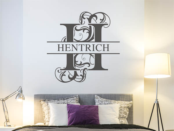 Wandtattoo verschnörkeltes H mit Hentrich