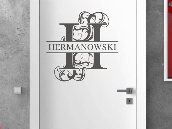 Wandtattoo verschnörkeltes H mit Hermanowski