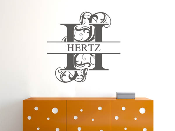 Wandtattoo verschnörkeltes H mit Hertz
