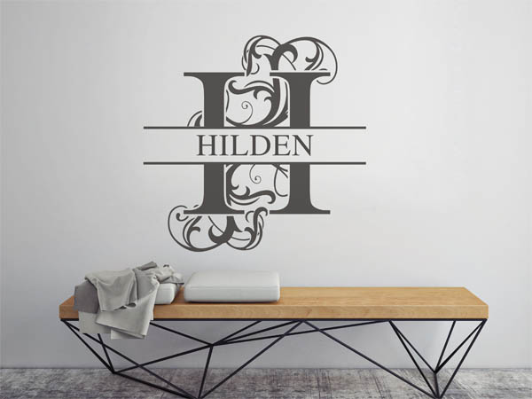 Wandtattoo verschnörkeltes H mit Hilden