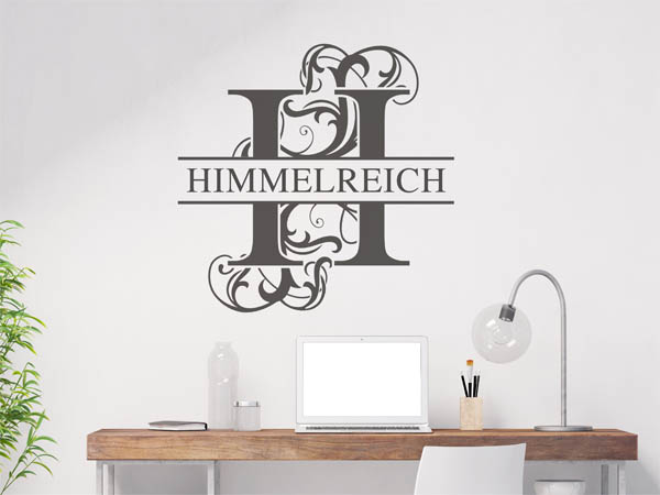 Wandtattoo verschnörkeltes H mit Himmelreich