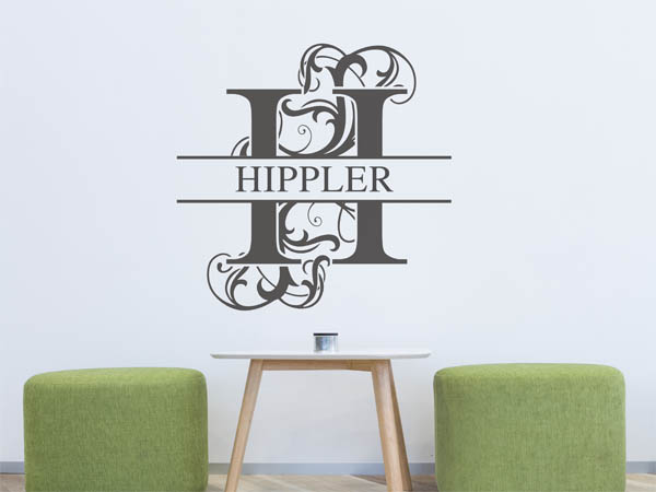 Wandtattoo verschnörkeltes H mit Hippler