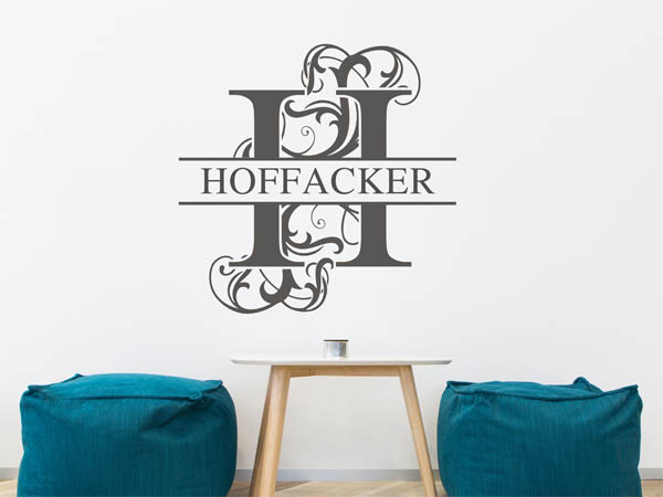 Wandtattoo verschnörkeltes H mit Hoffacker