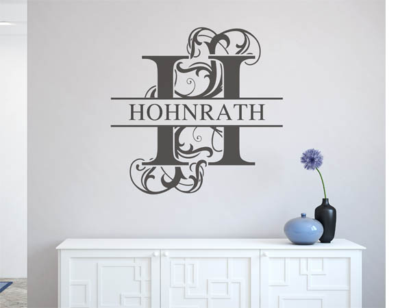 Wandtattoo verschnörkeltes H mit Hohnrath
