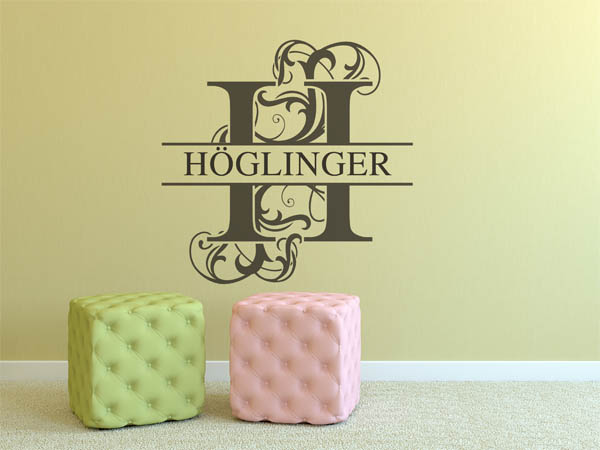 Wandtattoo verschnörkeltes H mit Höglinger