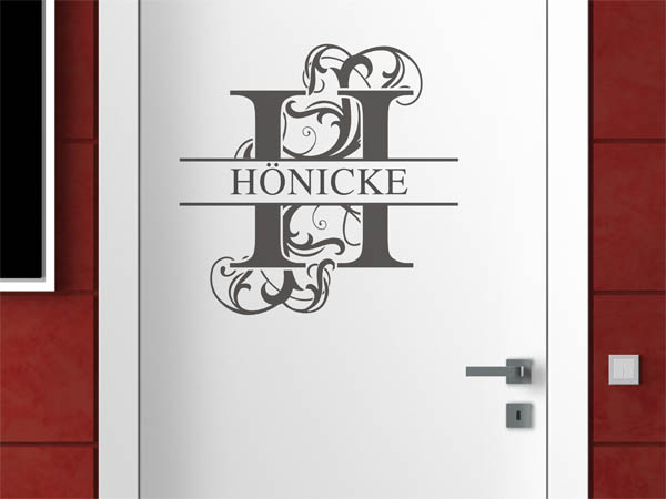 Wandtattoo verschnörkeltes H mit Hönicke